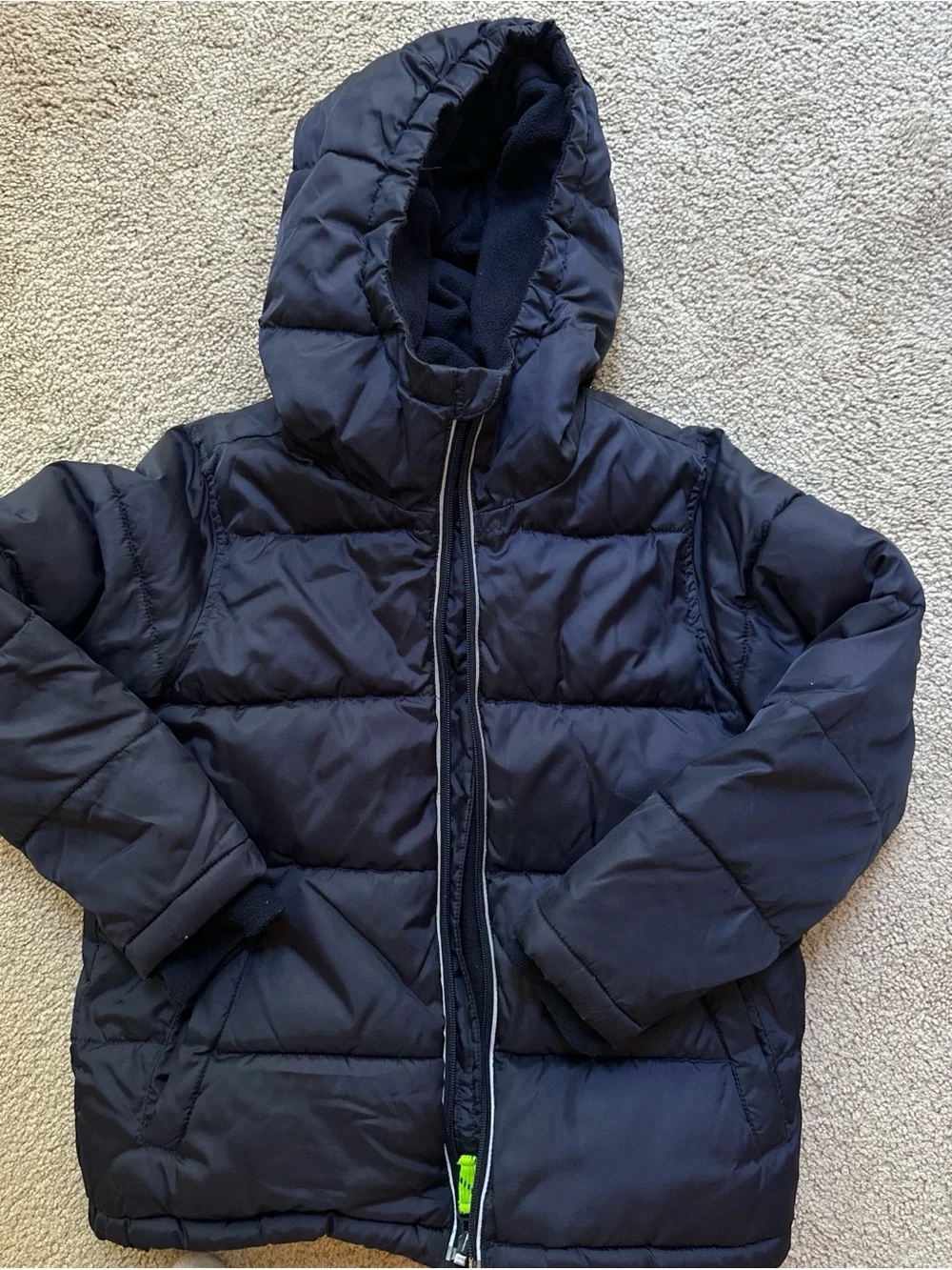J. Crew - CrewCuts Navy Quilted Hooded Puffer Jacket